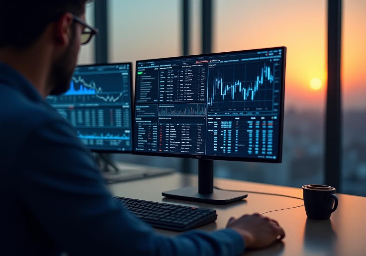 Financial data analysis and risk modeling visualization